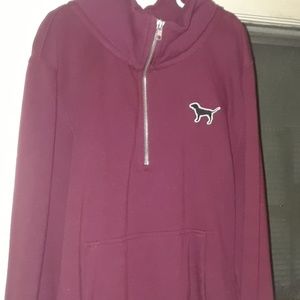 Pink Vs maroon quarter zip sweatshirt